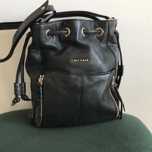 Cole Haan Leather Black Bucket Purse